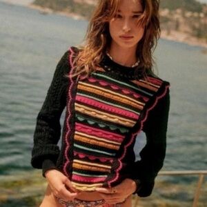 Sézane Estelle Jumper Colorful Striped Cotton Sweater